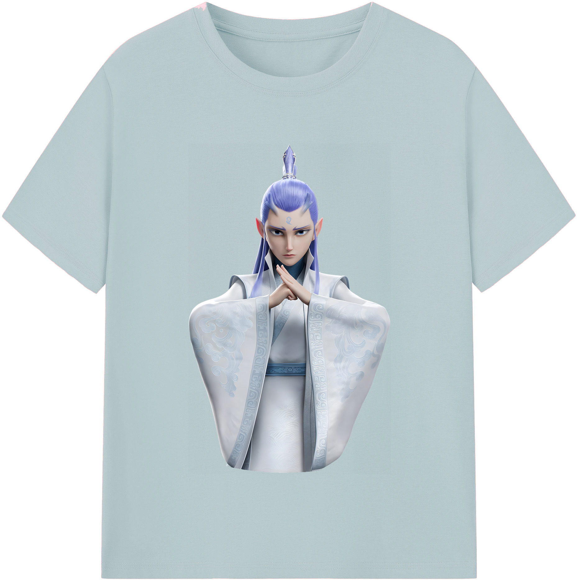 （画像用） Ne Zha 2 ナタ 魔童の大暴れ 綿100％半袖Tシャツ（フロントプリント）